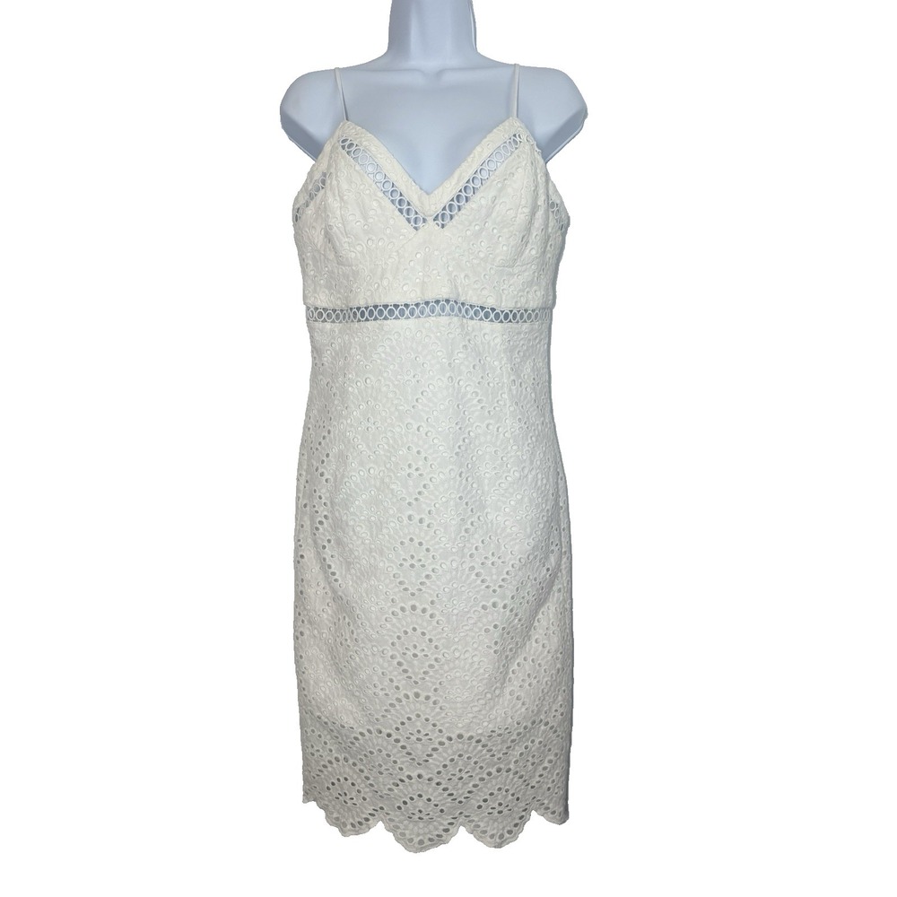 Women's Sz: 8 M Bardot White Eyelet Sexy Sundress Summer Party Cocktails - Picture 2 of 6